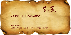Vizeli Barbara névjegykártya